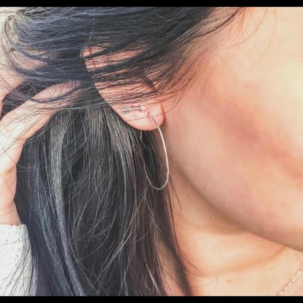 Hammered Silver Hoops